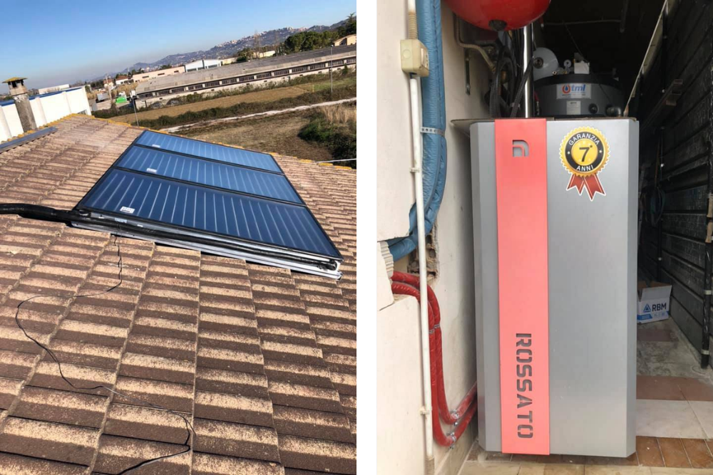 Caldaia a biomassa e solare termico integrato